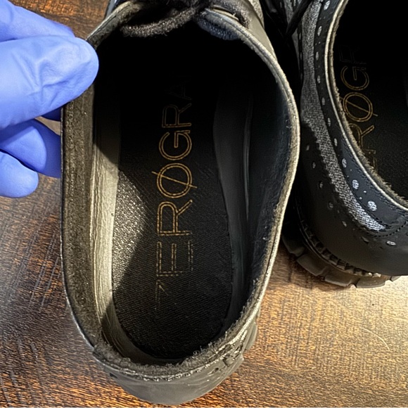 Cole Haan ZEROGRAND Wingtip Oxford Black Silver Reflective Stitch Mens 9.5 M - Picture 6 of 7